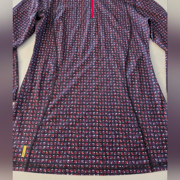 Lole Wicking Patterned Long Sleeve Active Pullover with Pink Accents - Picture 4 of 8